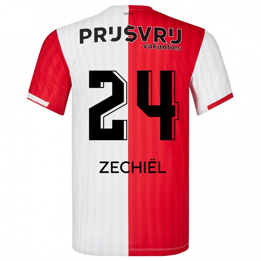 Férfi Gjivai Zechiel #24 Piros Fehér Hazai Jersey 2023/24 Mez Póló Ing