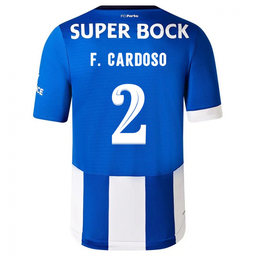 Férfi Fabio Cardoso #2 Kék Fehér Hazai Jersey 2023/24 Mez Póló Ing