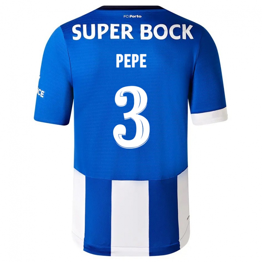 Férfi Pepe #3 Kék Fehér Hazai Jersey 2023/24 Mez Póló Ing