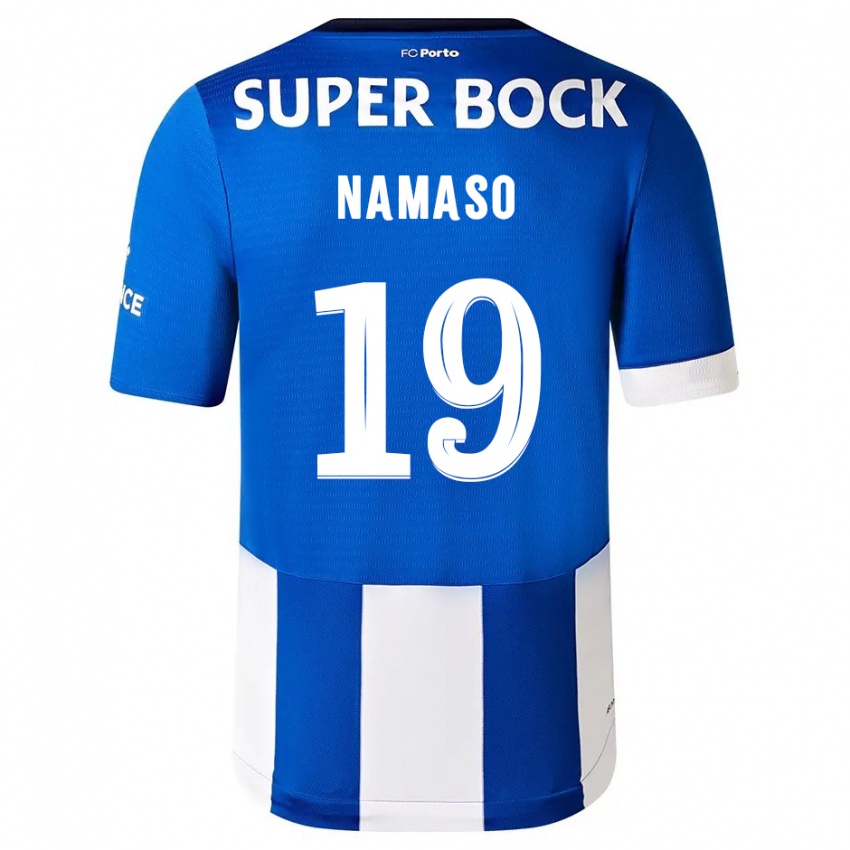 Férfi Danny Namaso #19 Kék Fehér Hazai Jersey 2023/24 Mez Póló Ing