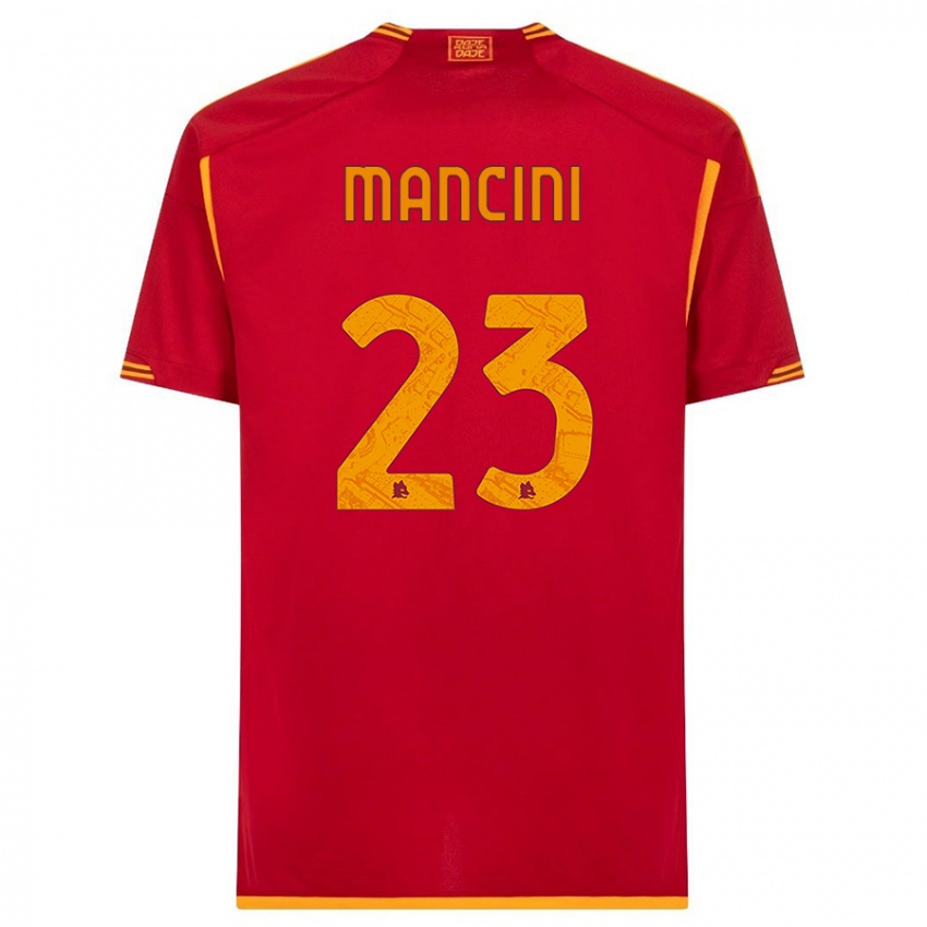 Férfi Gianluca Mancini #23 Piros Hazai Jersey 2023/24 Mez Póló Ing