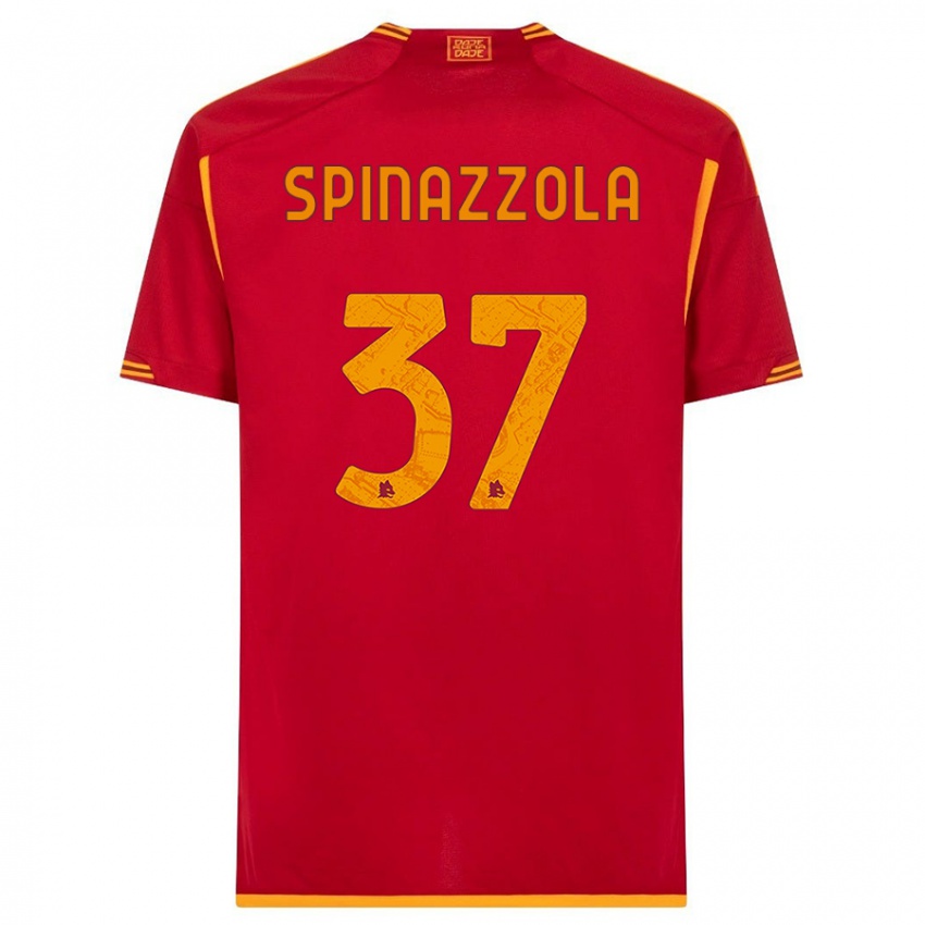 Férfi Leonardo Spinazzola #37 Piros Hazai Jersey 2023/24 Mez Póló Ing