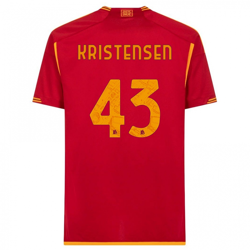 Férfi Rasmus Kristensen #43 Piros Hazai Jersey 2023/24 Mez Póló Ing