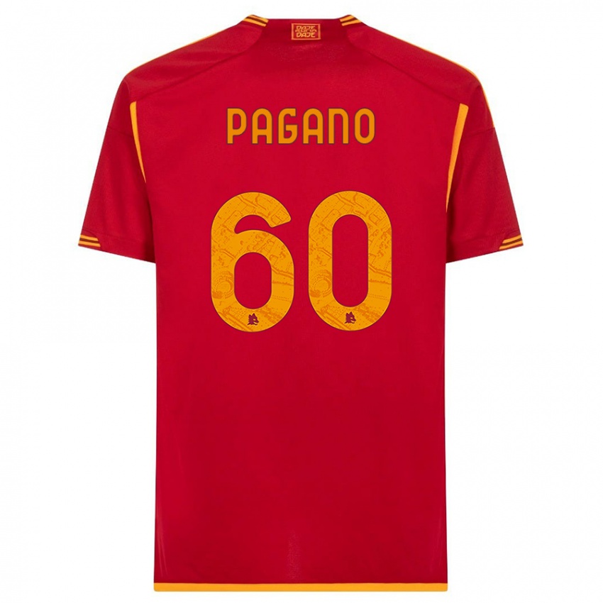 Férfi Riccardo Pagano #60 Piros Hazai Jersey 2023/24 Mez Póló Ing