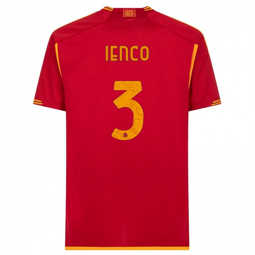 Férfi Simone Ienco #3 Piros Hazai Jersey 2023/24 Mez Póló Ing