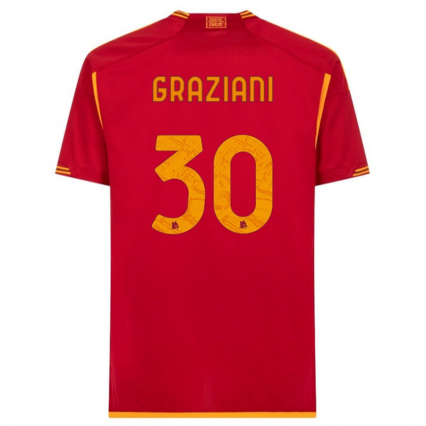Férfi Leonardo Graziani #30 Piros Hazai Jersey 2023/24 Mez Póló Ing