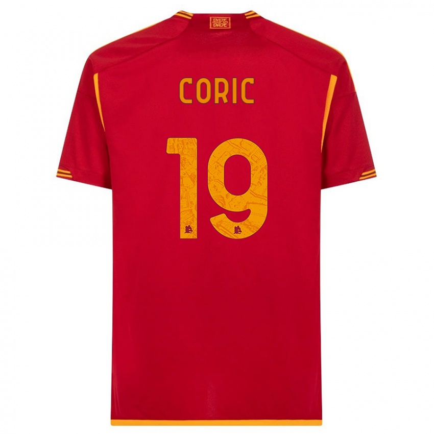 Férfi Ante Coric #19 Piros Hazai Jersey 2023/24 Mez Póló Ing