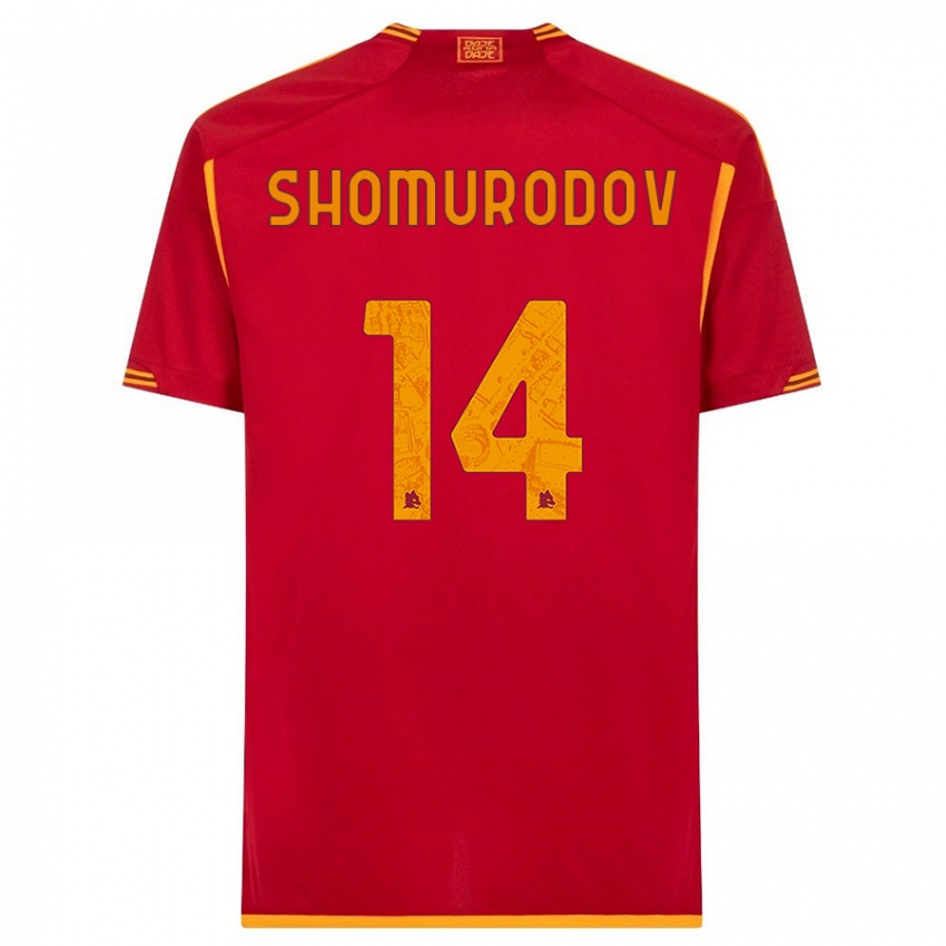 Férfi Eldor Shomurodov #14 Piros Hazai Jersey 2023/24 Mez Póló Ing