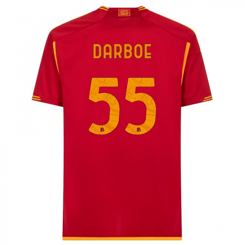 Férfi Ebrima Darboe #55 Piros Hazai Jersey 2023/24 Mez Póló Ing