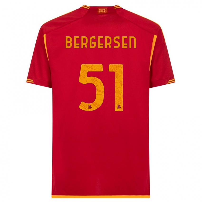 Férfi Mina Bergersen #51 Piros Hazai Jersey 2023/24 Mez Póló Ing