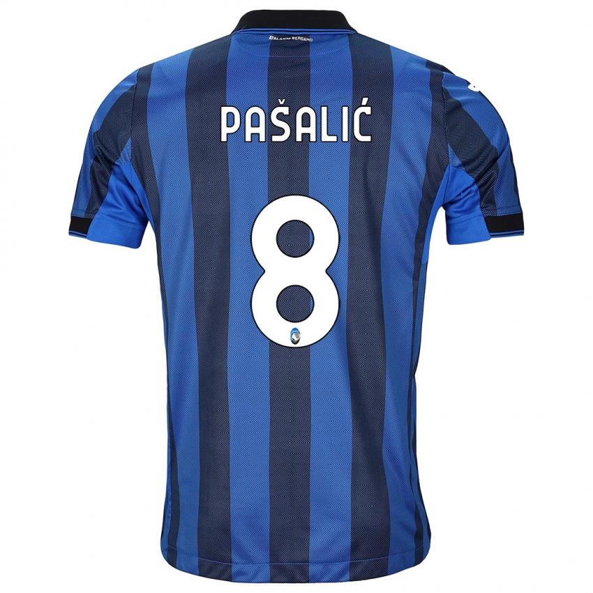 Férfi Mario Pasalic #8 Fekete Kék Hazai Jersey 2023/24 Mez Póló Ing