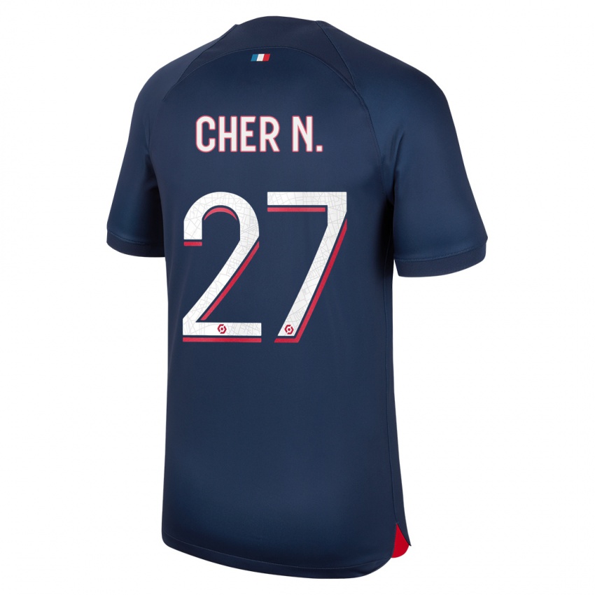 Férfi Cher Ndour #27 Kék Piros Hazai Jersey 2023/24 Mez Póló Ing