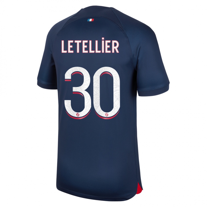 Férfi Alexandre Letellier #30 Kék Piros Hazai Jersey 2023/24 Mez Póló Ing