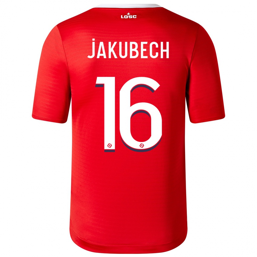 Férfi Adam Jakubech #16 Piros Hazai Jersey 2023/24 Mez Póló Ing