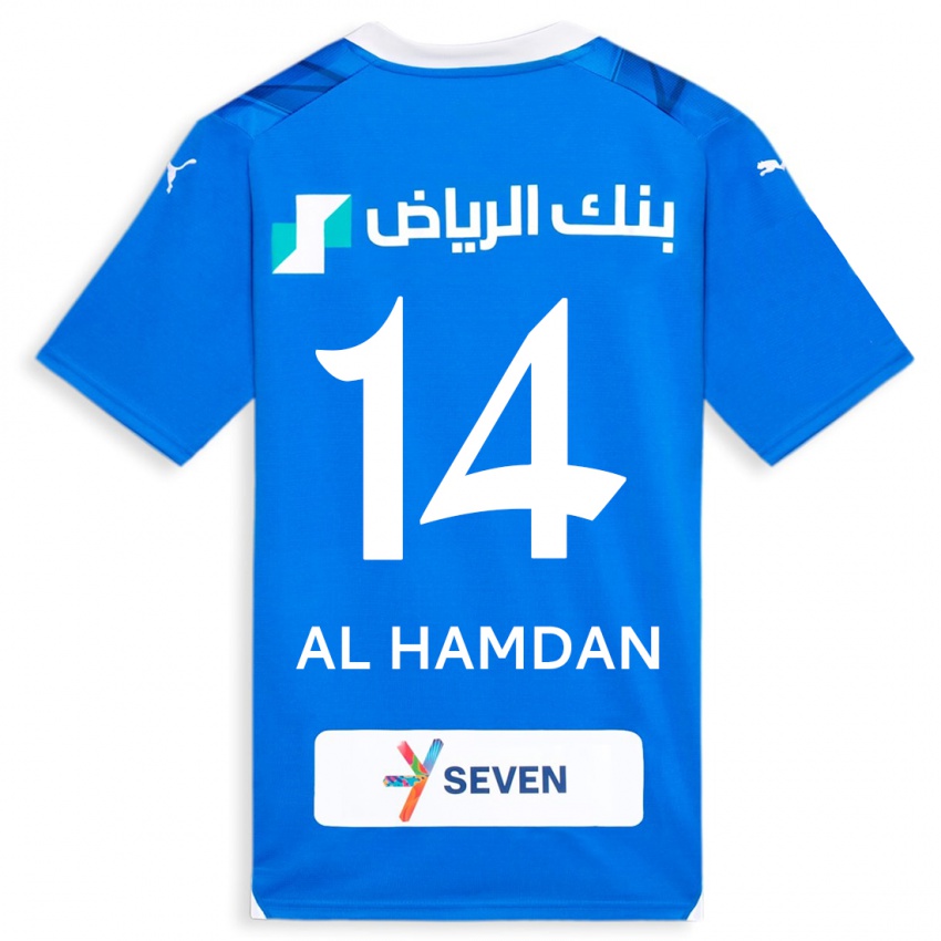 Férfi Abdullah Al-Hamdan #14 Kék Hazai Jersey 2023/24 Mez Póló Ing