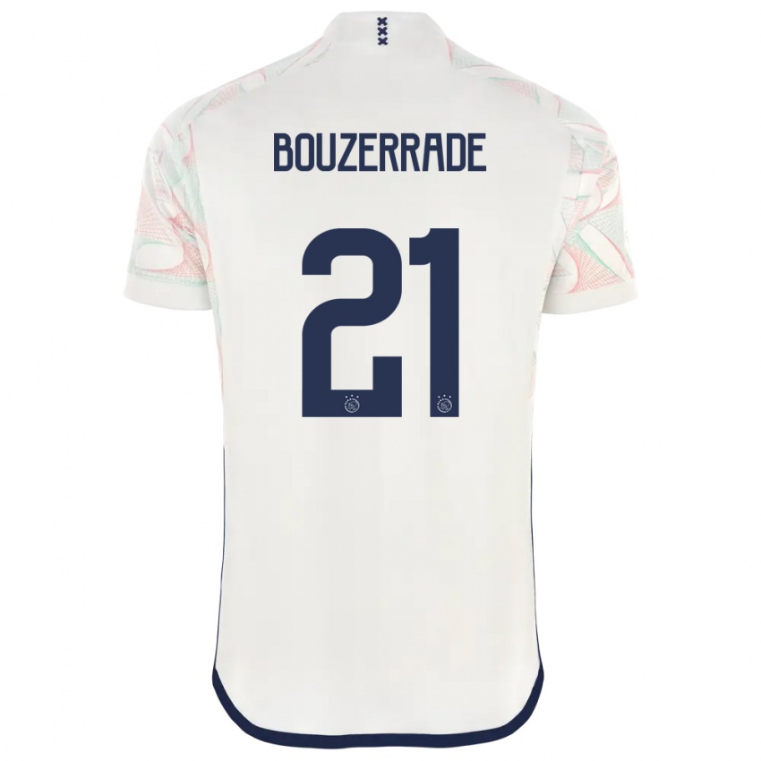 Férfi Zaina Bouzerrade #21 Fehér Idegenbeli Jersey 2023/24 Mez Póló Ing