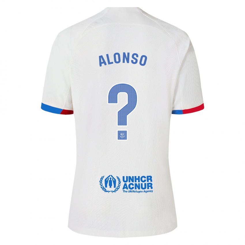 Férfi Aáron Alonso #0 Fehér Idegenbeli Jersey 2023/24 Mez Póló Ing