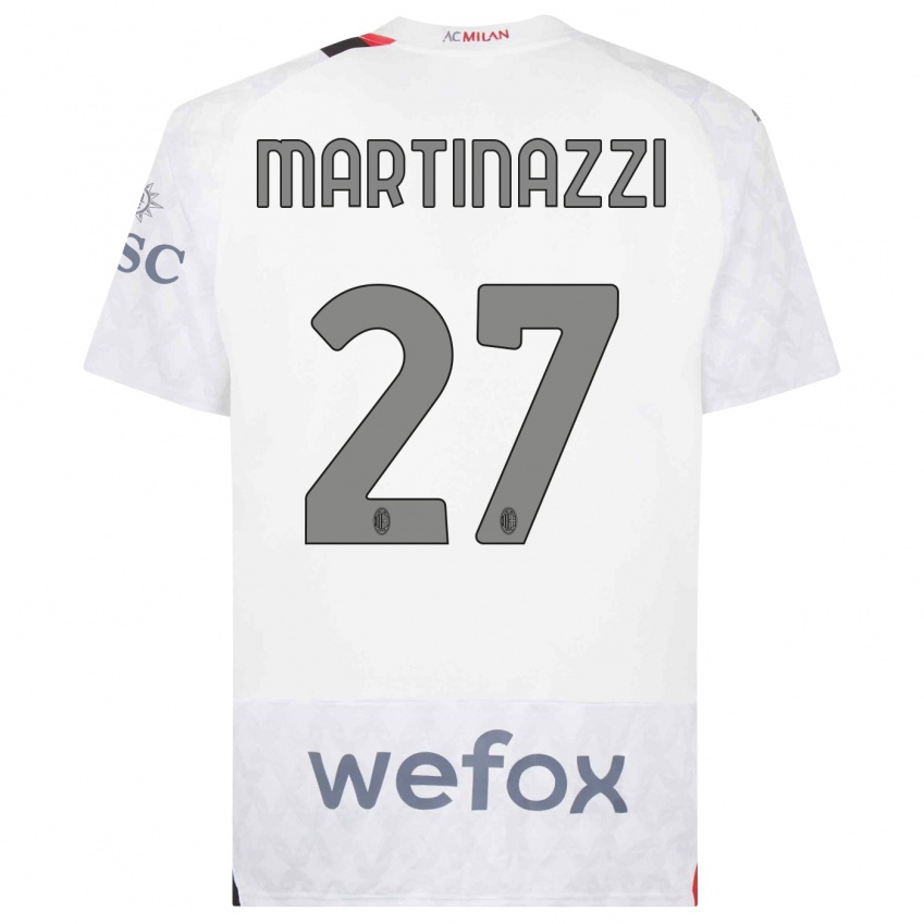 Férfi Luca Martinazzi #27 Fehér Idegenbeli Jersey 2023/24 Mez Póló Ing