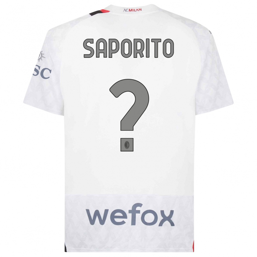 Férfi Riccardo Saporito #0 Fehér Idegenbeli Jersey 2023/24 Mez Póló Ing