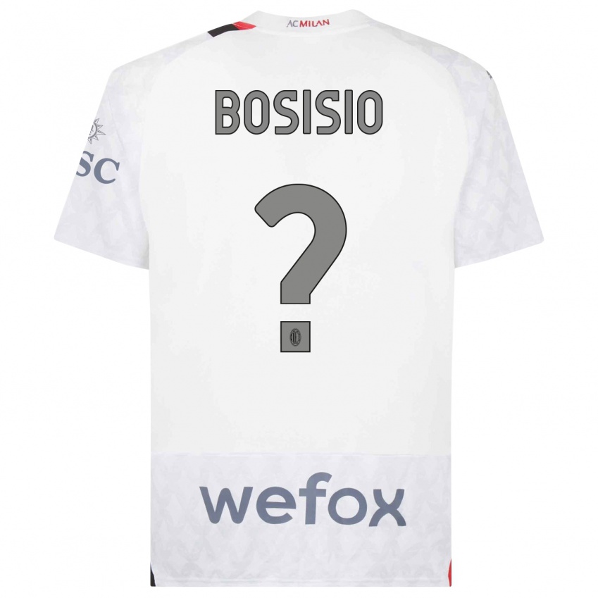 Férfi Josue Bosisio #0 Fehér Idegenbeli Jersey 2023/24 Mez Póló Ing