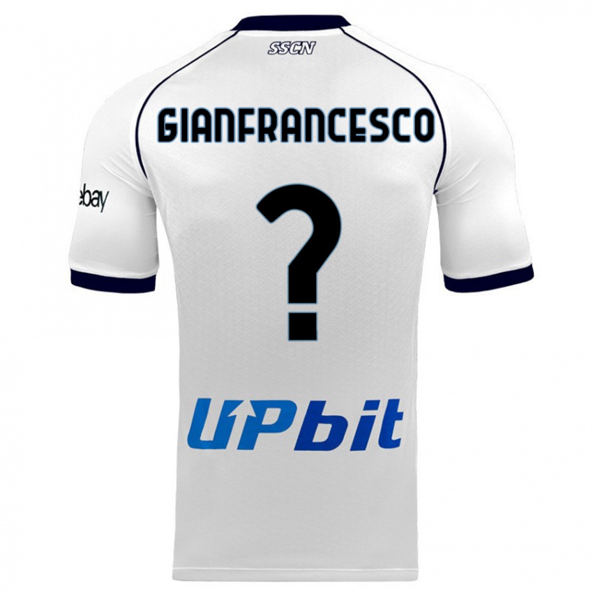 Férfi Sergio Gianfrancesco #0 Fehér Idegenbeli Jersey 2023/24 Mez Póló Ing