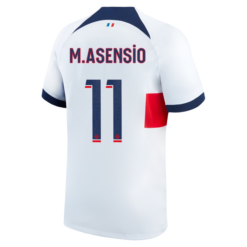 Férfi Marco Asensio #11 Fehér Idegenbeli Jersey 2023/24 Mez Póló Ing