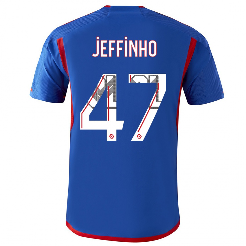 Férfi Jeffinho #47 Kék Piros Idegenbeli Jersey 2023/24 Mez Póló Ing