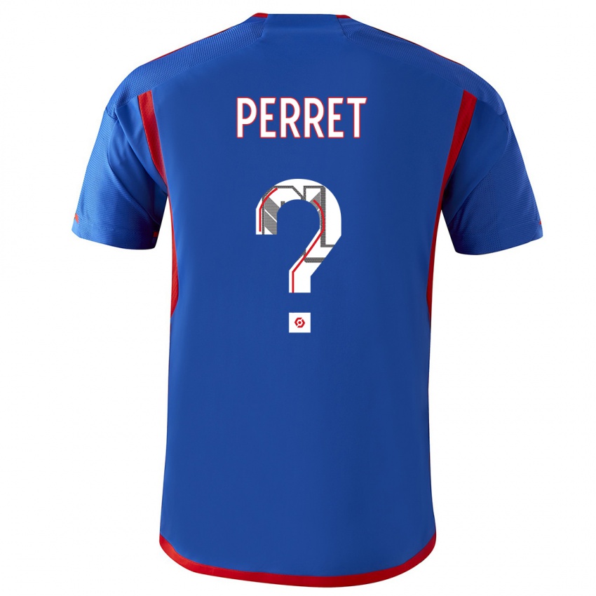 Férfi Romain Perret #0 Kék Piros Idegenbeli Jersey 2023/24 Mez Póló Ing