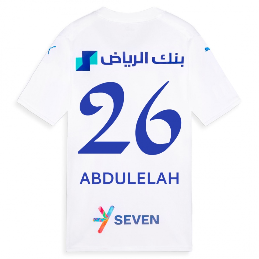 Férfi Abdulelah Al-Malki #26 Fehér Idegenbeli Jersey 2023/24 Mez Póló Ing