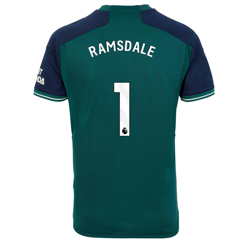 Férfi Aaron Ramsdale #1 Zöld Harmadik Számú Jersey 2023/24 Mez Póló Ing