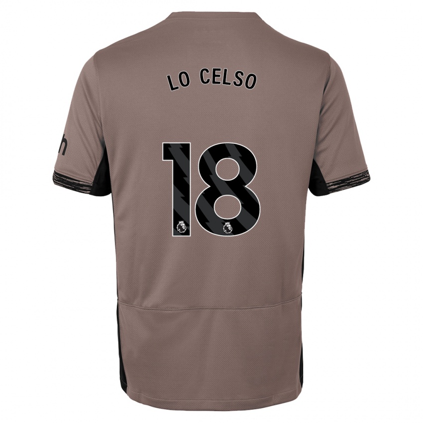 Férfi Giovani Lo Celso #18 Sötét Bézs Harmadik Számú Jersey 2023/24 Mez Póló Ing