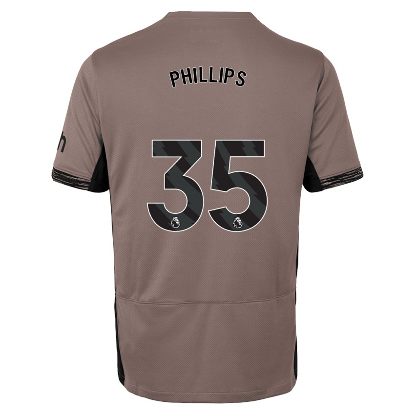 Férfi Ashley Phillips #35 Sötét Bézs Harmadik Számú Jersey 2023/24 Mez Póló Ing