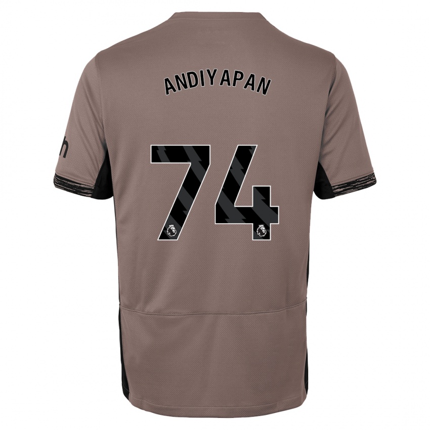 Férfi William Andiyapan #74 Sötét Bézs Harmadik Számú Jersey 2023/24 Mez Póló Ing