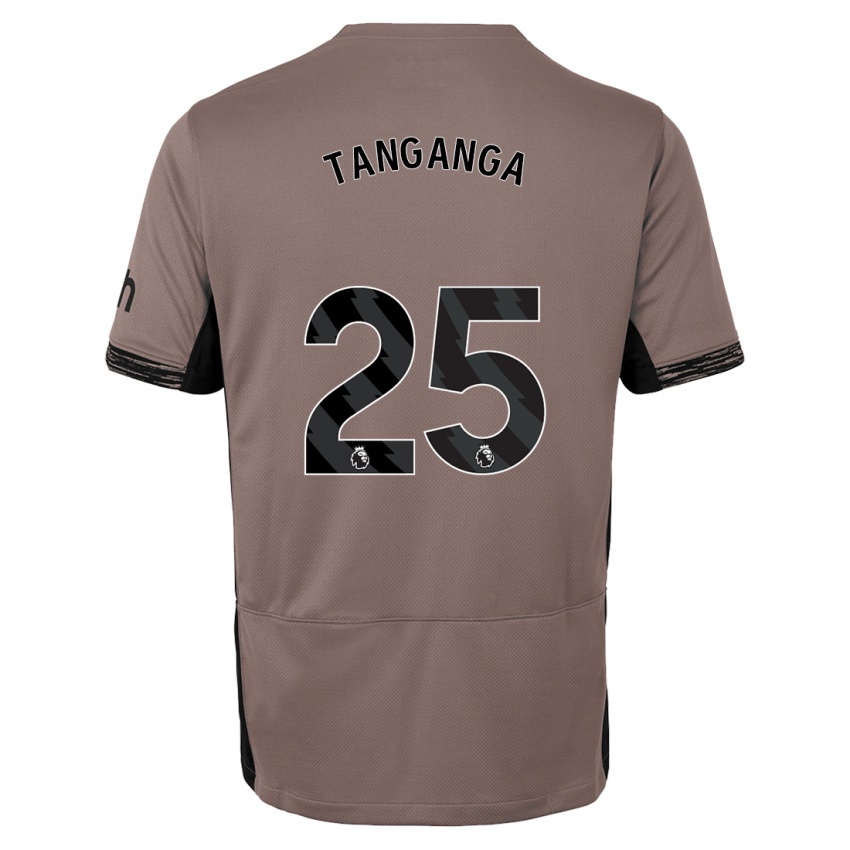 Férfi Japhet Tanganga #25 Sötét Bézs Harmadik Számú Jersey 2023/24 Mez Póló Ing
