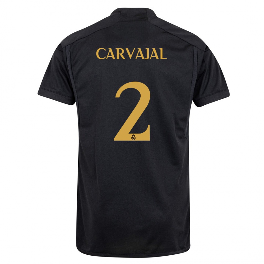 Férfi Daniel Carvajal #2 Fekete Harmadik Számú Jersey 2023/24 Mez Póló Ing