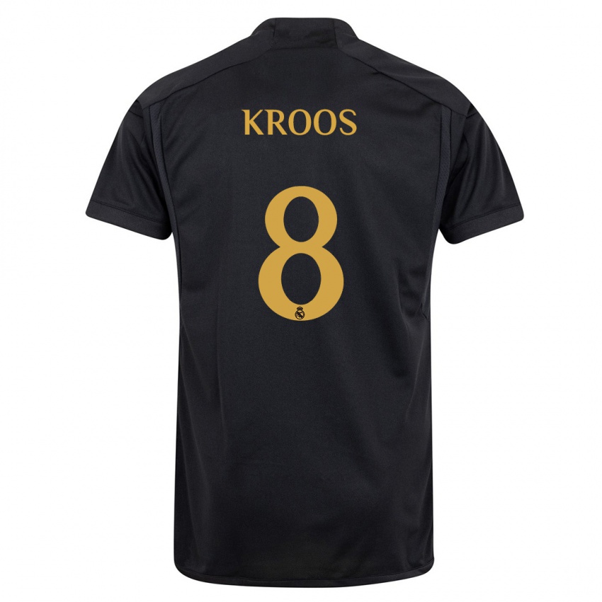Férfi Toni Kroos #8 Fekete Harmadik Számú Jersey 2023/24 Mez Póló Ing