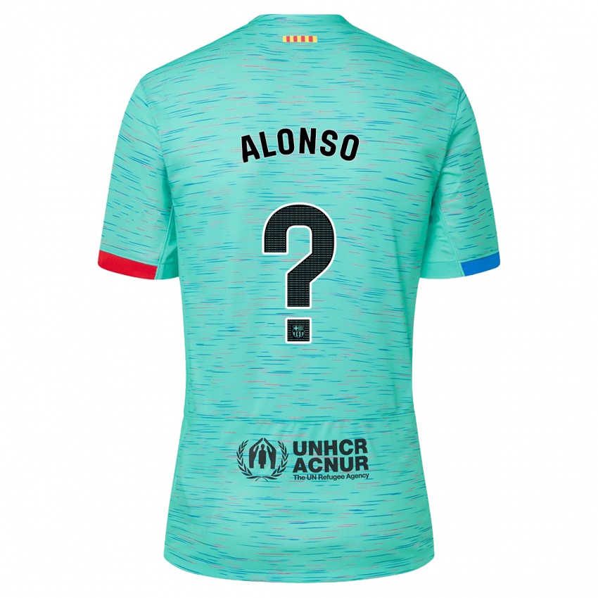 Férfi Aáron Alonso #0 Light Aqua Harmadik Számú Jersey 2023/24 Mez Póló Ing