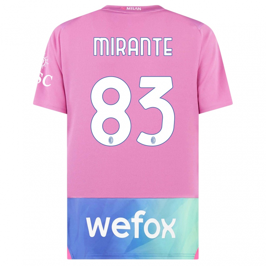 Férfi Antonio Mirante #83 Pink Lila Harmadik Számú Jersey 2023/24 Mez Póló Ing