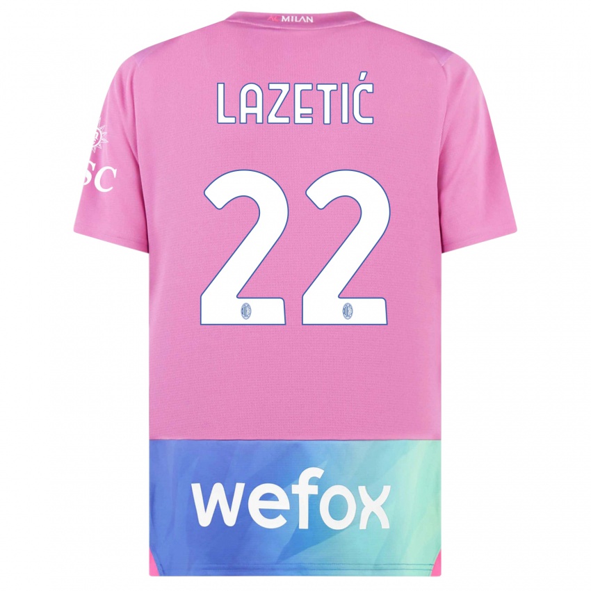 Férfi Marko Lazetic #22 Pink Lila Harmadik Számú Jersey 2023/24 Mez Póló Ing