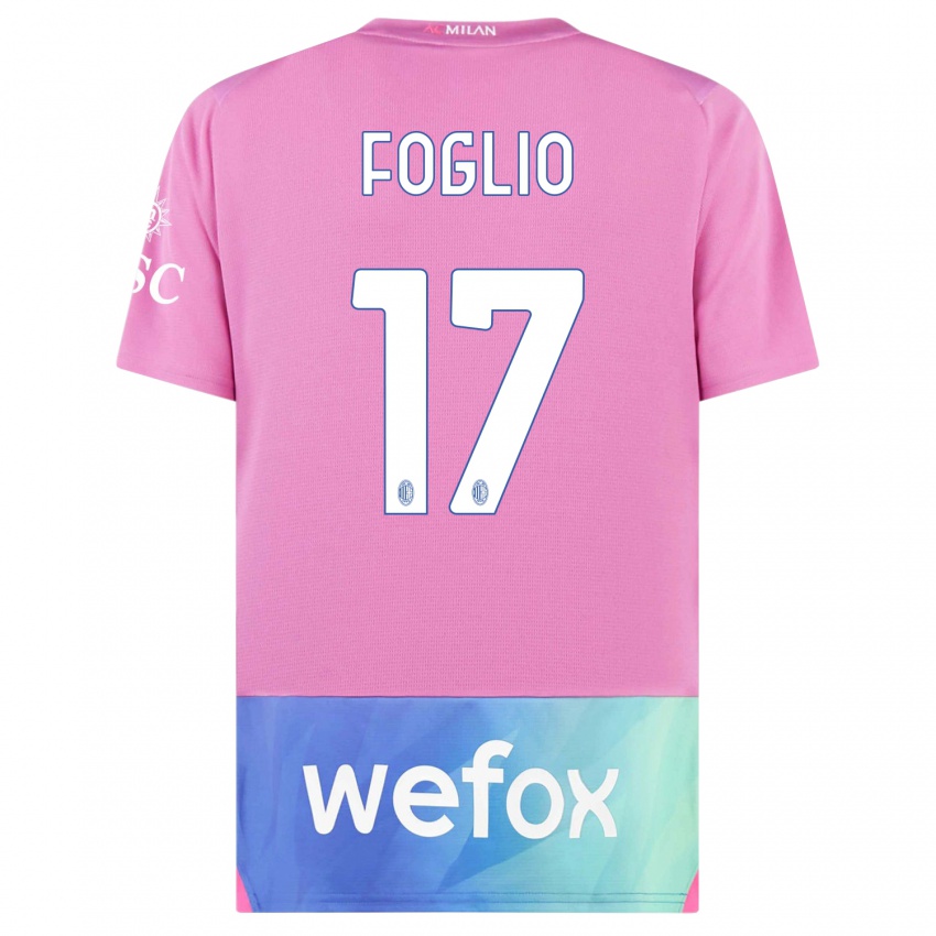Férfi Christian Foglio #17 Pink Lila Harmadik Számú Jersey 2023/24 Mez Póló Ing