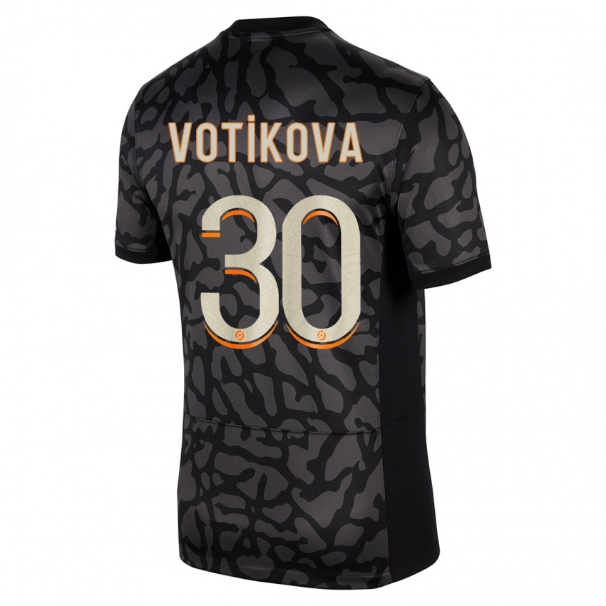 Férfi Barbora Votikova #30 Fekete Harmadik Számú Jersey 2023/24 Mez Póló Ing